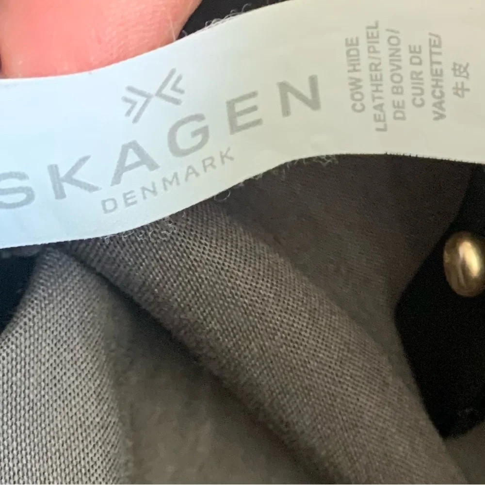 Skagen Black Men’s Cowhide Leather Messenger Bag